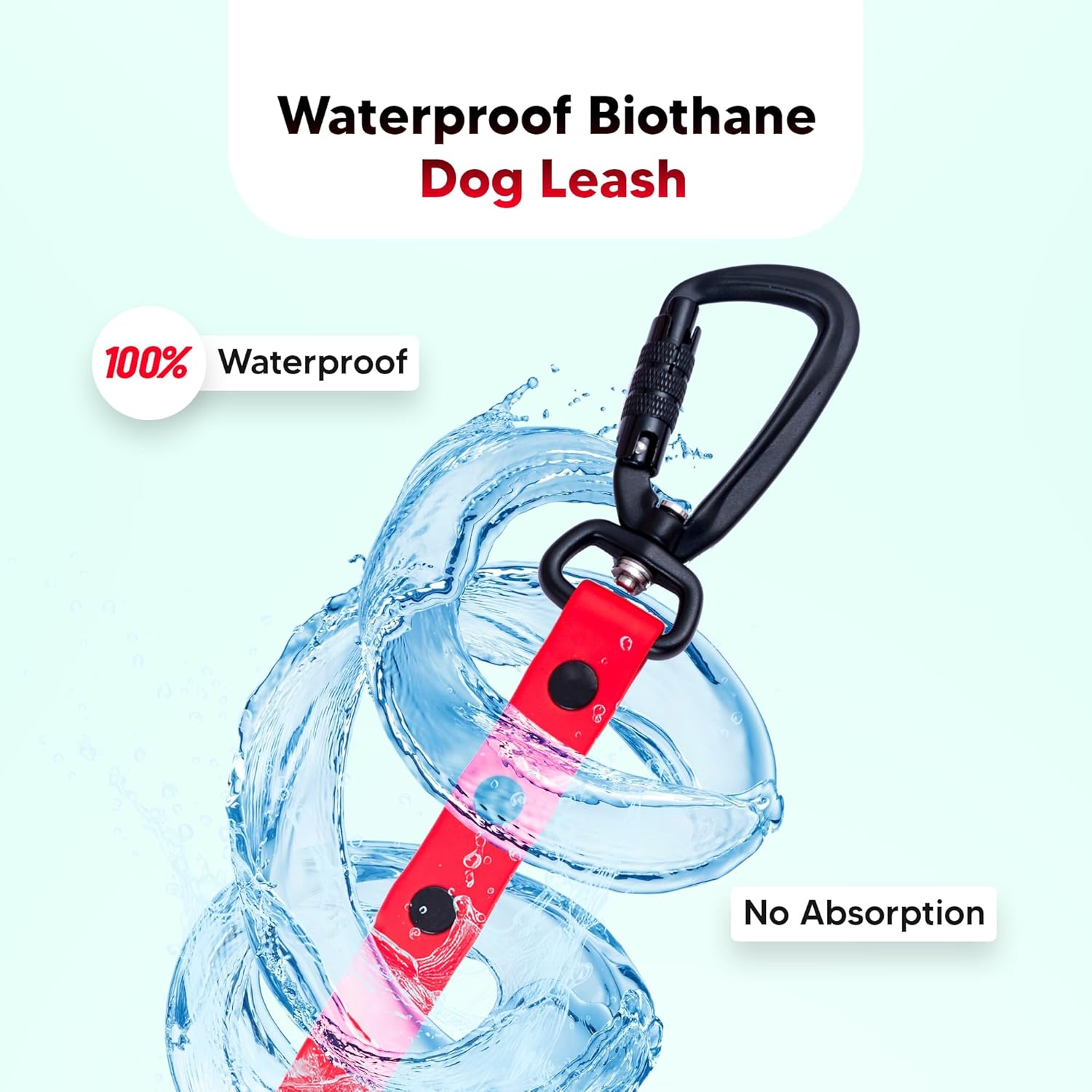 Adil’s Biothane Dog Leash - Waterproof Leashes for Dogs, Metal Hook, Adjustable 5ft Length Suitable for Dogs & Puppies, Ideal for Walking, Running & Training